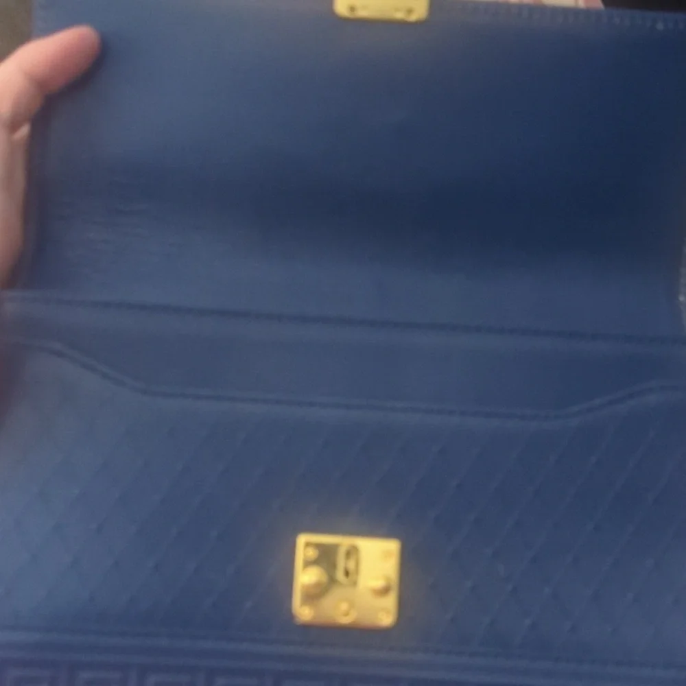 Versace Starburst Clutch Leather Gold Medusa .SALE PRICE.FINAL
